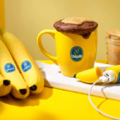 Chocolate and Chiquita banana peanut butter mug cake